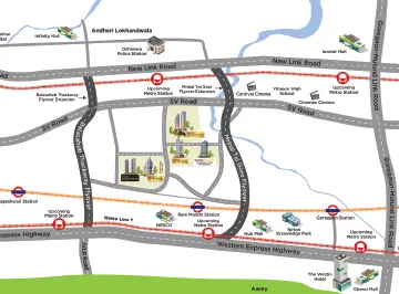 Sunteck Pinnacle location map, Goregaon West